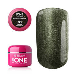 Silcare Gel Base One MYSTIC AURORA 01 Green Sparkle 5g