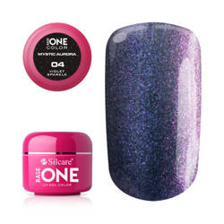 Silcare Gel Base One MYSTIC AURORA 04 Violet Sparkle 5g