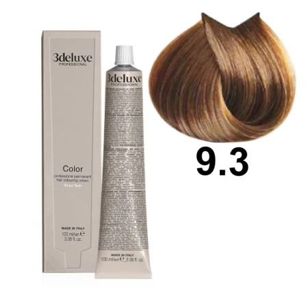 3DeLuxe profesjonalna farba do włosów 9/3 Bardzo jasny złoty blond 100ml 