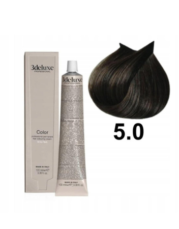 3DeLuxe profesjonalna farba do włosów 5/0  Jasny brąz 100ml 