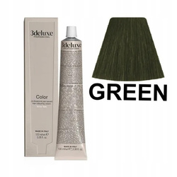 3DeLuxe profesjonalna farba do włosów dodatek do farby GREEN zielony 100ml 