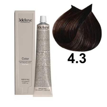 3DeLuxe profesjonalna farba do włosów 4/3 Złocisty brąz 100ml 