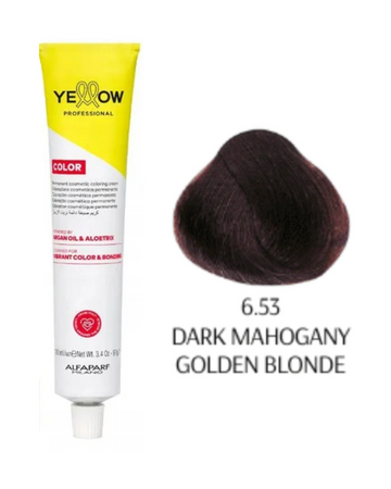 Yellow  Color farba do włosów 6/53 ciemny mahoniowy złoty blond  100ml  2025