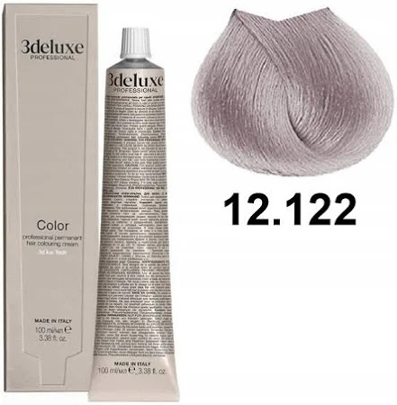 3DeLuxe profesjonalna farba do włosów 12/122 Super rozjaśniający specjalny fioletowy przydymiony blond 100ml 