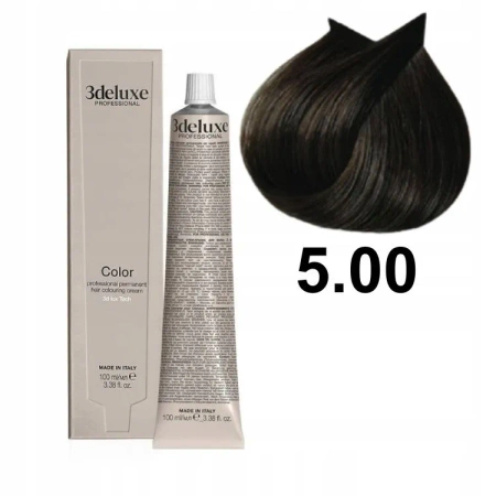 3DeLuxe profesjonalna farba do włosów 5/00 Intensywny jasny brąz 100ml