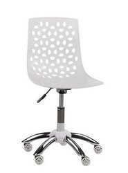 Ayala taboret fryzjerski Flower z oparciem wysokim biały