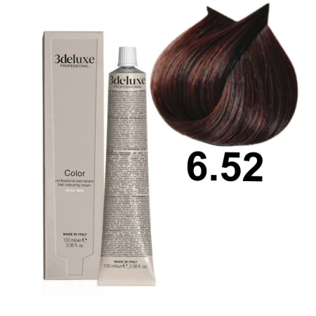 3DeLuxe profesjonalna farba do włosów 6/52 Ciemny czekoladowy mahoniowy blond 100ml 