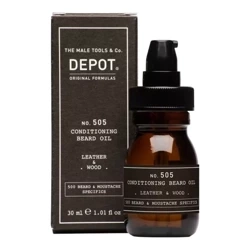 DEPOT No.505 Olejek do brody i wąsów leather wood 30ml