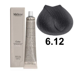 3DeLuxe profesjonalna farba do włosów 6/12 Ciemny popielaty opalizujący blond 100ml