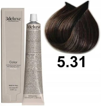3DeLuxe profesjonalna farba do włosów 5/31 Złocisty popielaty jasny brąz 100ml 