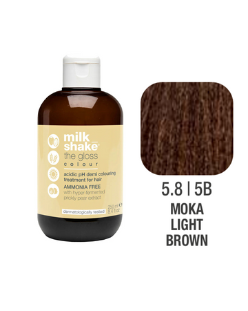 Zone Milk Shake Gloss farba pielęgnująca do włosów 5/8 moka jasny brąz 60ml