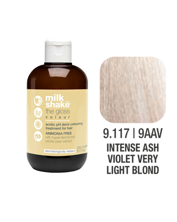 Zone Milk Shake Gloss farba pielęgnująca do włosów 9/117 intensywnie popielato fioletowy bardzo jasny blond 60ml