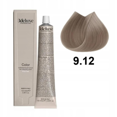 3DeLuxe profesjonalna farba do włosów 9/12 Bardzo jasny popielato - perłowy blond 100ml 