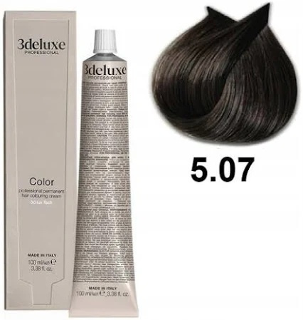 3DeLuxe profesjonalna farba do włosów 5/07 Chłodny jasny brąz 100ml 