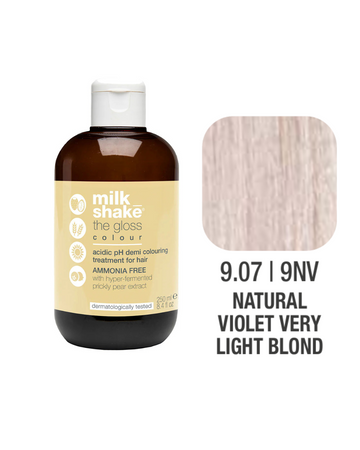 Zone Milk Shake Gloss farba pielęgnująca do włosów 9/07 fioletowy bardzo jasny blond 60ml