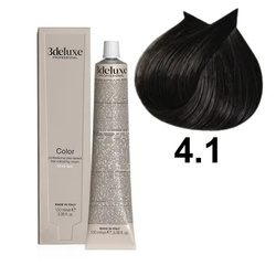 3DeLuxe profesjonalna farba do włosów 4/1  Średni popielaty brąz 100ml 