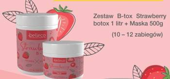 Belleco botox strawberry 1kg + maska 500g głęboko odżywczy zabieg do włosów, rekomendowany do użycia z pielegnicą