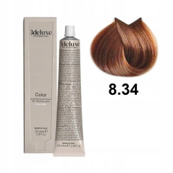 3DeLuxe profesjonalna farba do włosów 8/34 Jasny złoty blond miedziany  100ml