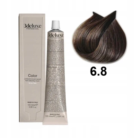 3DeLuxe profesjonalna farba do włosów 6/8 Ciemny blond brązowy 100ml 