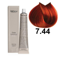 3DeLuxe profesjonalna farba do włosów 7/44 Intensywny miedziany  blond 100ml