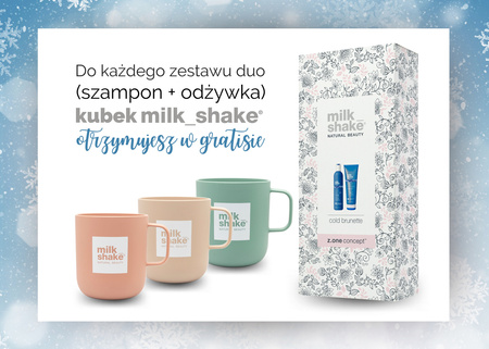 Zone Milk Shake Cold Brunette zestaw szampon + odżywka + kubek gratis w świątecznym opakowaniu