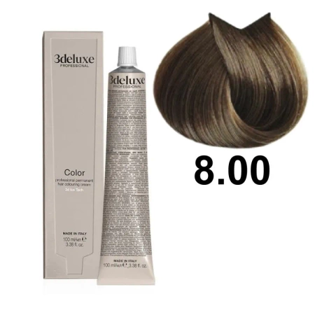 3DeLuxe profesjonalna farba do włosów 8/00 Intensywny jasny blond 100ml 