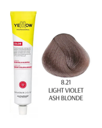 Yellow color farba do włosów 8/21 jasny fioletowy popielaty blond 100ml 2025