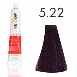 Yellow Farba do włosów  5/22 jasny intensywny fioletowy brąz  100ml