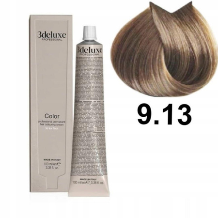 3DeLuxe profesjonalna farba do włosów 9/13 Bardzo jasny beżowy blond 100ml 
