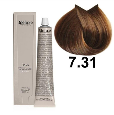 3DeLuxe profesjonalna farba do włosów 7/31 Złoty popielaty blond 100ml 