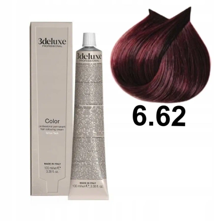 3DeLuxe profesjonalna farba do włosów 6/62 Ciemny czerwony fioletowy blond  100ml 