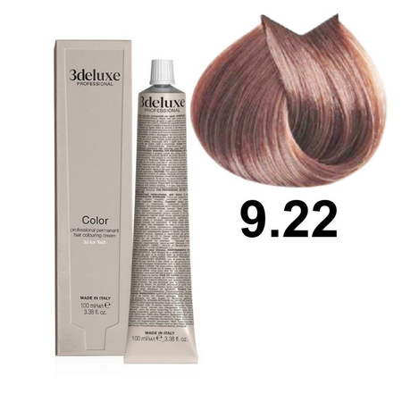3DeLuxe profesjonalna farba do włosów 9/22 Bardzo jasny  fioletowy różany blond 100ml 