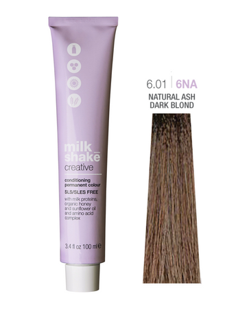 Zone Milk Shake creative farba do włosów 6/01 delikatnie popielaty ciemny blond 100ml