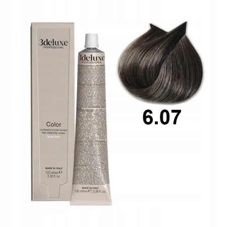 3DeLuxe profesjonalna farba do włosów 6/07 Chłodny ciemny blond 100ml 