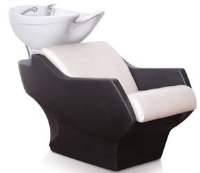 Ayala Myjnia fryzjerska Techno, biała misa, skaj ecrue P-40