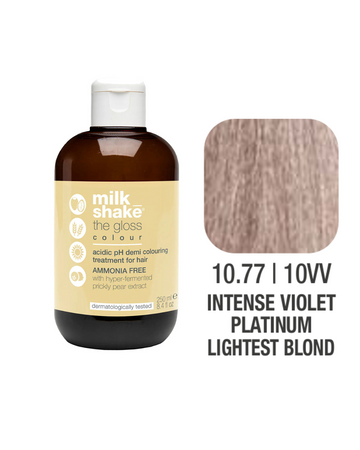 Zone Milk Shake Gloss farba pielęgnująca do włosów 10/77 intensywnie fioletowy platynowy jasny blond 60ml