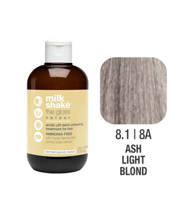 Zone Milk Shake Gloss farba pielęgnująca do włosów 8/1 popielaty jasny blond 60ml