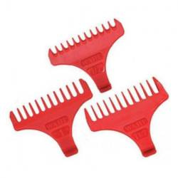 Wahl Komplet 3 Plastikowych Nasadek Czerwonych do Trymera Wide Detailer (1/2,1,1 1/2)