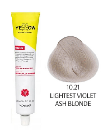 Yellow Color  farba do włosów 10.21 bardzo jasny fioletowy popielaty blond 100 ml  2025