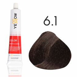 Yellow  Color farba do włosów 6/1 ciemny popielaty blond  100ml