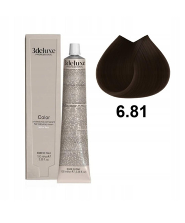3DeLuxe profesjonalna farba do włosów 6/81 Ciemny popielaty brązowy blond  100ml 