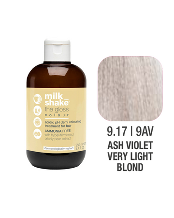 Zone Milk Shake Gloss farba pielęgnująca do włosów 9/17 popielato fioletowy bardzo jasny blond 60ml