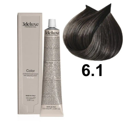 3DeLuxe profesjonalna farba do włosów 6/1Ciemny popielaty blond 100ml 