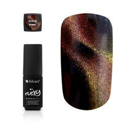 Silcare lakier hybrydowy Flexy 4,5g cat eye gold pink