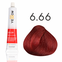 Yellow  Color farba do włosów 6/66 ciemny intensywny czerwony blond  100ml