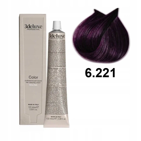 3DeLuxe profesjonalna farba do włosów 6/221 Extra fioletowy ciemny blond  100ml 