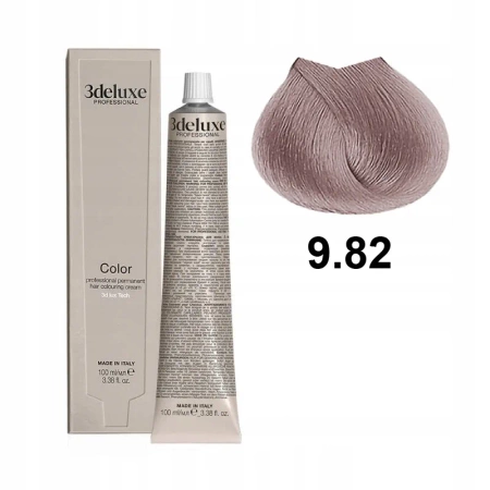 3DeLuxe profesjonalna farba do włosów 9/82 Bardzo jasny brązowy opalizujący blond 100ml 