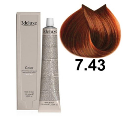 3DeLuxe profesjonalna farba do włosów 7/43 Złoto miedziany średni blond 100ml