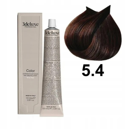 3DeLuxe profesjonalna farba do włosów 5/4 Jasny miedziany brąz 100ml 