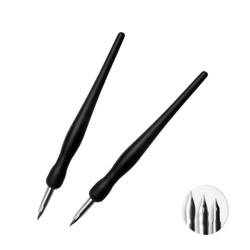 Silcare stylograf 2 szt z 5 stalówkami black do perfekcyjnie cienkich zdobień paznokci
